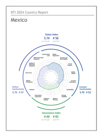 India Mexico Business and Cultural Council - Report and Publication in BTI Country Report 2024